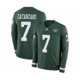 Men's New York Jets #7 Chandler Catanzaro Limited Green Therma Long Sleeve Football Jersey