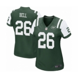 Women's New York Jets #26 Le Veon Bell Game Green Team Color Football Jersey