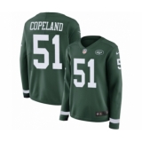 Women's Nike New York Jets #51 Brandon Copeland Limited Green Therma Long Sleeve NFL Jersey
