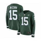 Women's Nike New York Jets #15 Josh McCown Limited Green Therma Long Sleeve NFL Jersey
