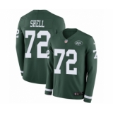 Youth Nike New York Jets #72 Brandon Shell Limited Green Therma Long Sleeve NFL Jersey