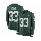 Youth Nike New York Jets #33 Jamal Adams Limited Green Therma Long Sleeve NFL Jersey