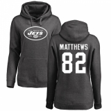 NFL Women's Nike New York Jets #82 Rishard Matthews Ash One Color Pullover Hoodie