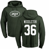 NFL Nike New York Jets #36 Doug Middleton Green Name & Number Logo Pullover Hoodie