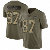 Men's Nike New York Jets #97 Nathan Shepherd Limited Olive/Camo 2017 Salute to Service NFL Jersey