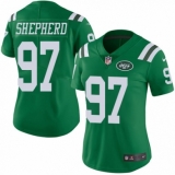 Women's Nike New York Jets #97 Nathan Shepherd Limited Green Rush Vapor Untouchable NFL Jersey