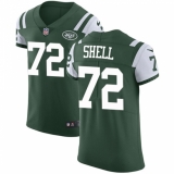 Men's Nike New York Jets #72 Brandon Shell Elite Green Team Color NFL Jersey