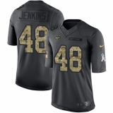 Men's Nike New York Jets #48 Jordan Jenkins Limited Black 2016 Salute to Service NFL Jersey