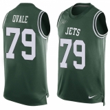 Men's Nike New York Jets #79 Brent Qvale Limited Green Player Name & Number Tank Top NFL Jersey