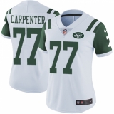 Women's Nike New York Jets #77 James Carpenter White Vapor Untouchable Limited Player NFL Jersey
