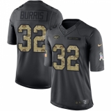 Men's Nike New York Jets #32 Juston Burris Limited Black 2016 Salute to Service NFL Jersey