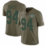 Men's Nike New York Jets #94 Kony Ealy Limited Olive 2017 Salute to Service NFL Jersey