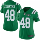 Women's Nike New York Jets #48 Jordan Jenkins Limited Green Rush Vapor Untouchable NFL Jersey