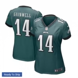 Women's Nike Philadelphia Eagles #14 Kenneth Gainwell Midnight Green Limited Jersey