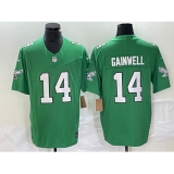 Men's Nike Philadelphia Eagles #14 Kenneth Gainwell Green 2023 F.U.S.E. Vapor Limited Throwback Stitched Football Jersey
