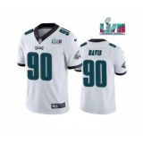 Men's Nike Philadelphia Eagles #90 Jordan Davis White Super Bowl LVII Vapor Untouchable Limited Stitched Jersey