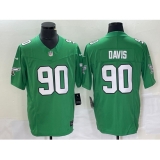 Men's Nike Philadelphia Eagles #90 Jordan Davis Green 2023 F.U.S.E. Vapor Limited Throwback Stitched Football Jersey