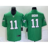 Men's Nike Philadelphia Eagles #11 AJ Brown Green 2023 Vapor Limited Throwback Jersey