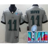 Men's Philadelphia Eagles #11 AJ Brown Limited Gray Inverted Super Bowl LVII Vapor Jersey