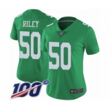 Women's Philadelphia Eagles #50 Duke Riley Limited Green Rush Vapor Untouchable 100th Season Football Jersey