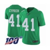 Youth Philadelphia Eagles #41 Johnathan Cyprien Limited Green Rush Vapor Untouchable 100th Season Football Jersey