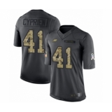 Youth Philadelphia Eagles #41 Johnathan Cyprien Limited Black 2016 Salute to Service Football Jersey