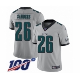 Youth Philadelphia Eagles #26 Miles Sanders Limited Silver Inverted Legend 100th Season Football Jersey