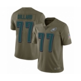 Youth Philadelphia Eagles #77 Andre Dillard Limited Olive 2017 Salute to Service Football Jersey