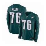 Youth Philadelphia Eagles #76 Shareef Miller Limited Green Therma Long Sleeve Football Jersey