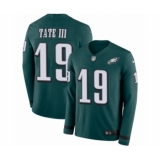 Youth Nike Philadelphia Eagles #19 Golden Tate III Limited Green Therma Long Sleeve NFL Jersey