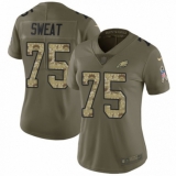 Women's Nike Philadelphia Eagles #75 Josh Sweat Limited Olive/Camo 2017 Salute to Service NFL Jersey