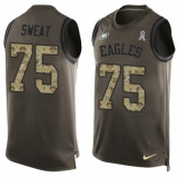 Men's Nike Philadelphia Eagles #75 Josh Sweat Limited Green Salute to Service Tank Top NFL Jersey