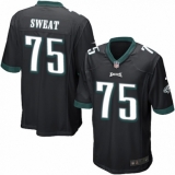 Men's Nike Philadelphia Eagles #75 Josh Sweat Game Black Alternate NFL Jersey