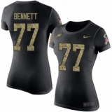 Women's Nike Philadelphia Eagles #77 Michael Bennett Black Camo Salute to Service T-Shirt