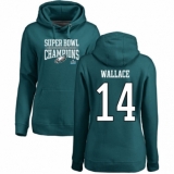 Women's Nike Philadelphia Eagles #14 Mike Wallace Green Super Bowl LII Champions Pullover Hoodie