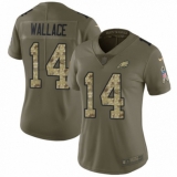 Women's Nike Philadelphia Eagles #14 Mike Wallace Limited Olive/Camo 2017 Salute to Service NFL Jersey