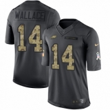 Youth Nike Philadelphia Eagles #14 Mike Wallace Limited Black 2016 Salute to Service NFL Jersey