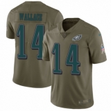 Men's Nike Philadelphia Eagles #14 Mike Wallace Limited Olive 2017 Salute to Service NFL Jersey
