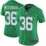 Women's Nike Philadelphia Eagles #36 Brian Westbrook Limited Green Rush Vapor Untouchable NFL Jersey