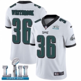 Youth Nike Philadelphia Eagles #36 Brian Westbrook White Vapor Untouchable Limited Player Super Bowl LII NFL Jersey