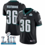 Youth Nike Philadelphia Eagles #36 Brian Westbrook Black Alternate Vapor Untouchable Limited Player Super Bowl LII NFL Jersey