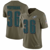 Youth Nike Philadelphia Eagles #36 Brian Westbrook Limited Olive 2017 Salute to Service NFL Jersey