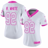Women's Nike Philadelphia Eagles #92 Reggie White Limited White/Pink Rush Fashion NFL Jersey