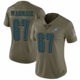 Women's Nike Philadelphia Eagles #67 Chance Warmack Limited Olive 2017 Salute to Service NFL Jersey