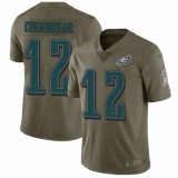 Youth Nike Philadelphia Eagles #12 Randall Cunningham Limited Olive 2017 Salute to Service NFL Jersey