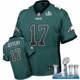 Men's Nike Philadelphia Eagles #17 Alshon Jeffery Limited Midnight Green Drift Fashion Super Bowl LII NFL Jersey