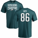 Nike Philadelphia Eagles #86 Zach Ertz Green Super Bowl LII Champions T-Shirt