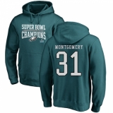 Nike Philadelphia Eagles #31 Wilbert Montgomery Green Super Bowl LII Champions Pullover Hoodie
