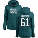 Women's Nike Philadelphia Eagles #61 Stefen Wisniewski Green Super Bowl LII Champions Pullover Hoodie