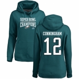 Women's Nike Philadelphia Eagles #12 Randall Cunningham Green Super Bowl LII Champions Pullover Hoodie